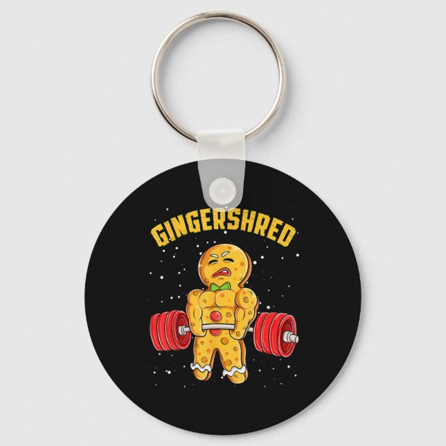 Llavero Gingershred Funny Gingerbread Man Gym Bodybuilding (Anverso)