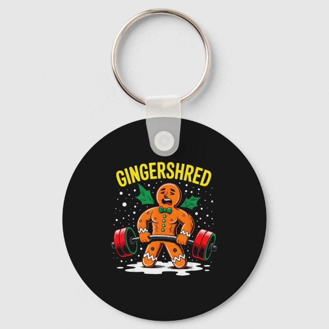 Llavero Gingershred Funny Gingerbread Man Gym Bodybuilding (Anverso)