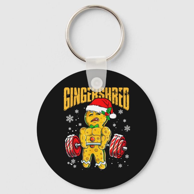 Llavero Gingershred Funny Gingerbread Man Gym Bodybuilding (Anverso)