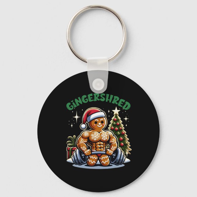 Llavero Gingershred Funny Gingerbread Man Gym Bodybuilding (Anverso)