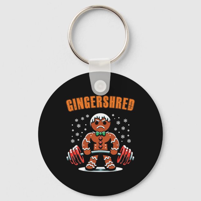 Llavero Gingershred Funny Gingerbread Man Gym Bodybuilding (Anverso)