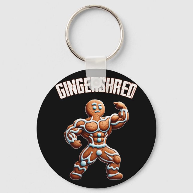 Llavero Gingershred Funny Gingerbread Man Gym Bodybuilding (Anverso)