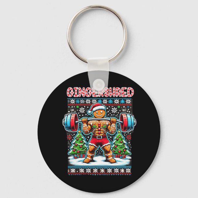 Llavero Gingershred Funny Gingerbread Man Gym Bodybuilding (Anverso)