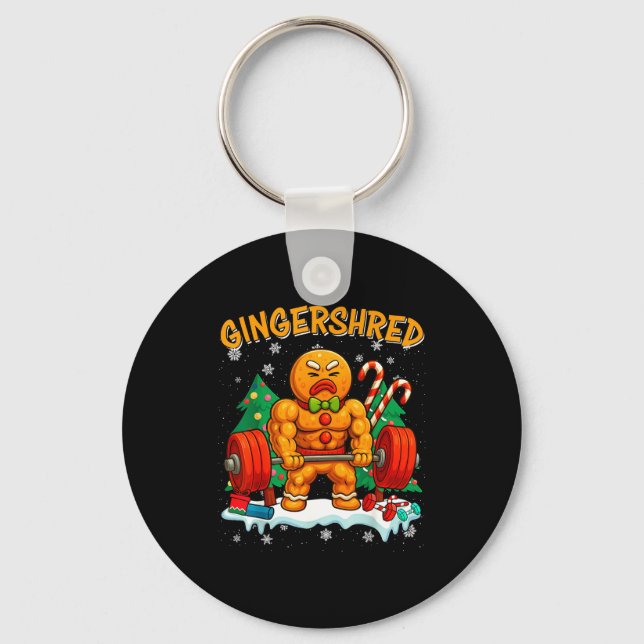 Llavero Gingershred Funny Gingerbread Man Gym Bodybuilding (Anverso)