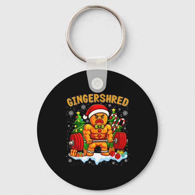 Llavero Gingershred Funny Gingerbread Man Gym Bodybuilding (Anverso)