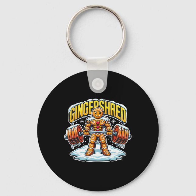 Llavero Gingershred Funny Gingerbread Man Gym Bodybuilding (Anverso)
