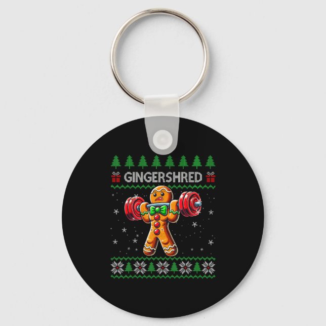 Llavero Gingershred Gym Christmas Ugly Sweater Gingerbread (Anverso)