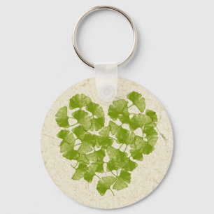 Llavero Ginkgo Leaf Heart
