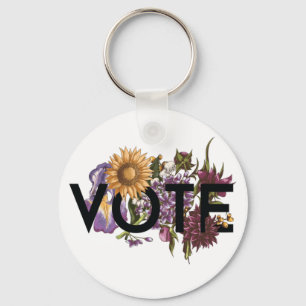 Llavero Gira-sol vintage Floral Elegante Femenino Vota