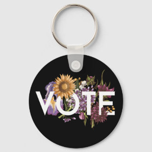 Llavero Gira-sol vintage Floral Elegante Femenino Vota