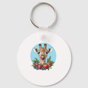 Llavero Girafa con fresas, arándanos y manzanas