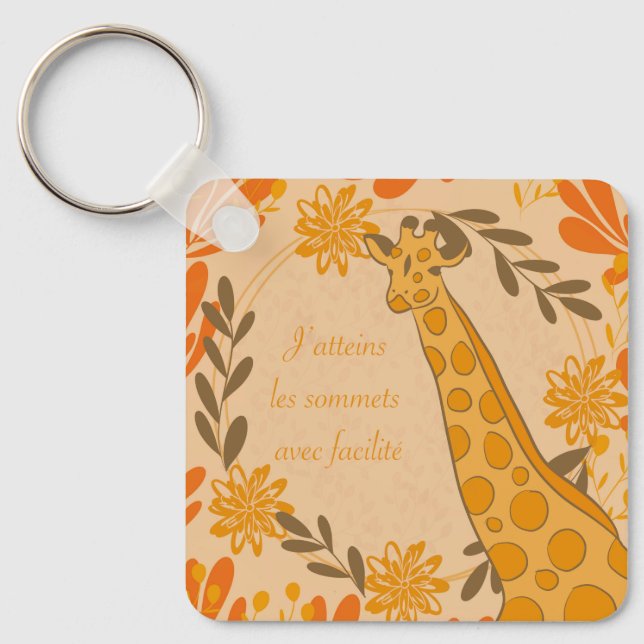 Llavero girafe,animal totem,chakra,affirmation positive (Anverso)