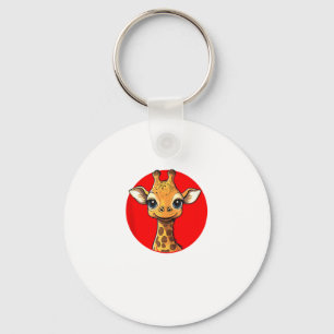 Llavero Giraffe Adorable Face Big Eyed Personalizado Art