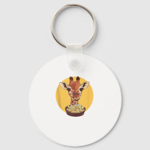Llavero Giraffe Con Humor Animal Personalizado Popcorn