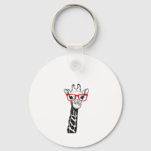 Llavero Giraffe de mujeres con regalo de gafas para zoológ