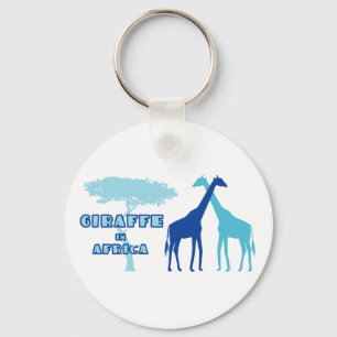 Llavero Giraffe en África (azul)