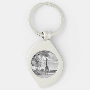 Llavero Giraffe en el camino