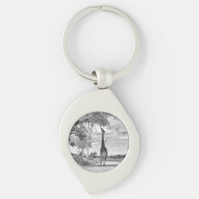 Llavero Giraffe en el camino (Anverso)