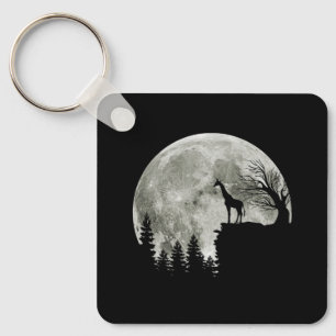 Llavero Giraffe en la luna de Halloween