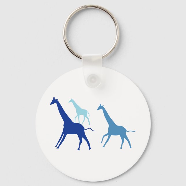 Llavero Giraffe en marcha (azul) (Anverso)