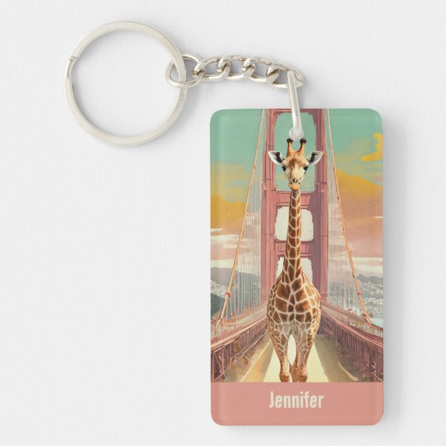 Llavero Giraffe en San Francisco en el puente Golden Gate (Frente)