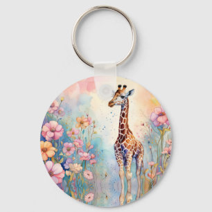 Llavero Giraffe Garden Pastel