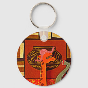 Llavero Giraffe Gorra Art Print