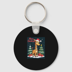 Llavero Giraffe Merry Árbol de Navidad iluminando Santa Gi