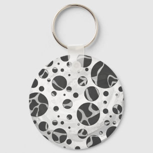 Llavero Giraffe Polka Dot Black and Light Gray Print