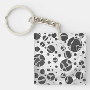 Llavero Giraffe Polka Dot Black and Light Gray Print