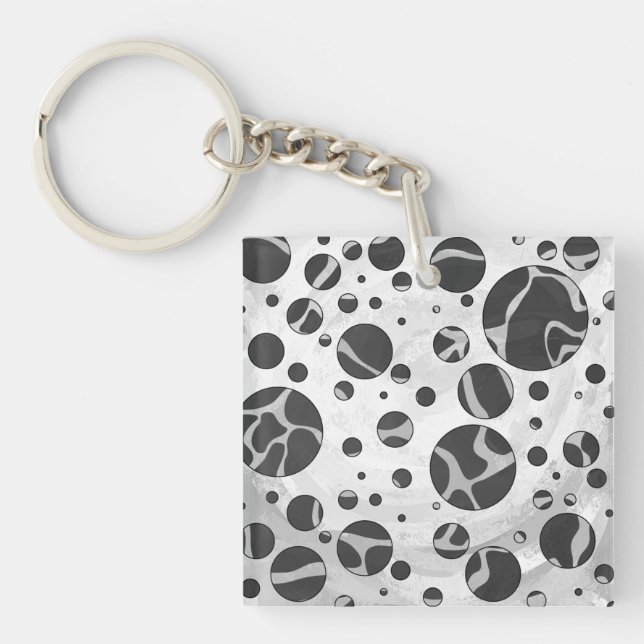 Llavero Giraffe Polka Dot Black and Light Gray Print (Frente)