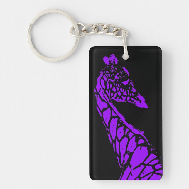 Llavero Giraffe púrpura (Frente)
