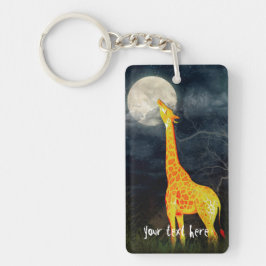 Llavero Giraffe y Luna | Personalizado Keychain