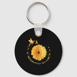 Llavero Girasol Amarillo Colibrí Conciencia del Cáncer Inf