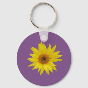Llavero Girasol amarillo con abeja