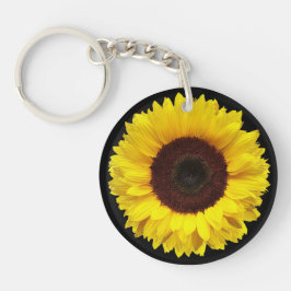 Llavero Girasol amarillo dorado en Personalizado de fondo 