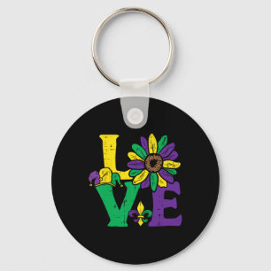 Llavero Girasol de amor Mardi Gras Nueva Orleans Flor Muje