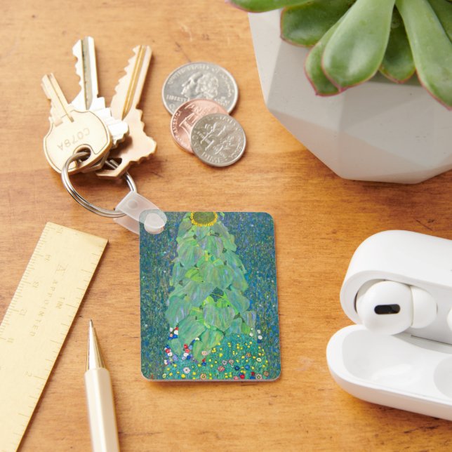 Llavero Girasol de Klimt, flores antiguas Art Nouveau (Escritorio )