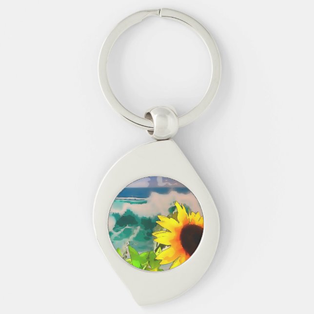 Llavero Girasol en la playa (Anverso)