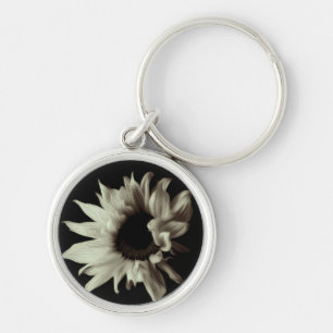 Llavero Girasol - Fotografía de arte fino sepia única y ge