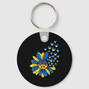 Llavero Girasol Paz Corazón Amor Me Pongo del Lado de Ucra