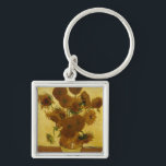 Llavero Girasoles: 1888 por Van Gogh<br><div class="desc">Post de Vincent Van Gogh - Pintura impresionista "Sunflower: 1888."</div>
