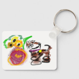 Llavero girasoles Border Collie