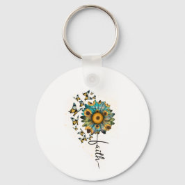 Llavero Girasoles Mariposas Cristianas Religiosas Fe