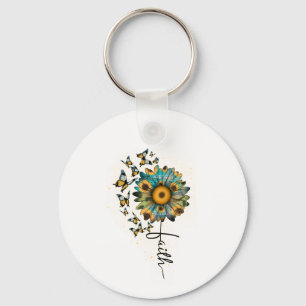 Llavero Girasoles Mariposas Cristianas Religiosas Fe