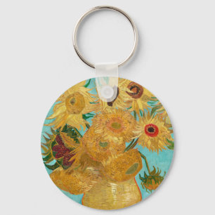 Llavero Girasoles, pintura de naturaleza muerta postimpres