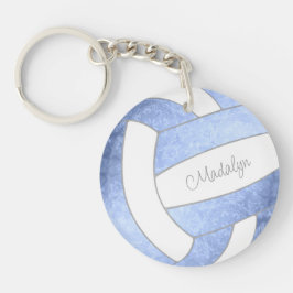 Llavero giratorio azul claro de voleibol personalizado