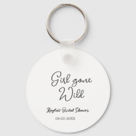 Llavero Girl gone wild bridal shower name date simple mini