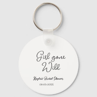 Llavero Girl gone wild bridal shower name date simple mini