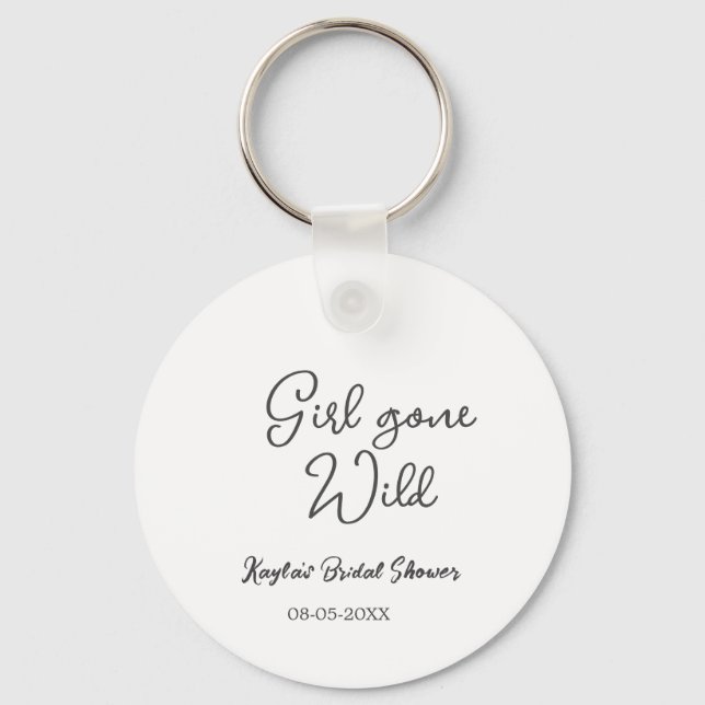 Llavero Girl gone wild bridal shower name date simple mini (Anverso)